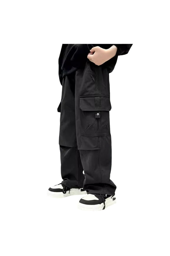 Boys Hiking Pants Boy's Cargo Joggers Pants Youth Quick Dry Hiking Lightweight Pants for Sports Outdoor with Pockets(Black,10-11 Years)