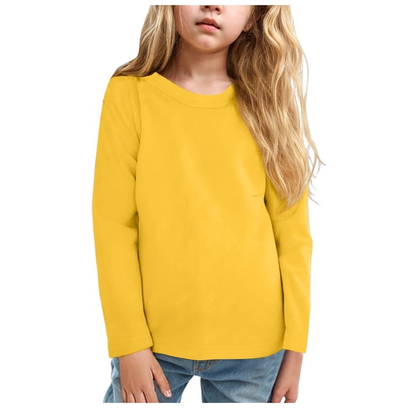 Staki Boys Long Sleeve Shirts Kids Crewneck T Shirts Casual Tops Tees with Chest Pocket 2-10 Years,8-9 Years