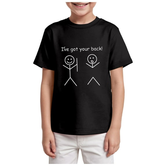 Staki Boys' Oversized Shirts Toddler Boy Shirts Baby Kids Short Sleeve T-Shirt Graphic Tee Funny Print Cotton Tops 2-9Y 10-14Y(Black,11-12 Years)