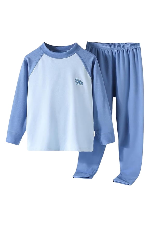 Boys Pajamas Set for Kids 2 Piece Long Sleeve Soft Cozy Sleepwear Stretch Fashion Pjs for Big Boys Size 1-17 Years (Blue,12-14 Years)