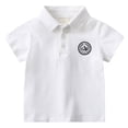 thumbnail image 1 of Staki Boys Polos Boys Polo Shirt Uniform School Polo Shirts for Boys Kids Short Sleeve Polo 3-7Y(White,5-6 Years), 1 of 6