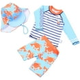 thumbnail image 1 of Staki Boys Rash Guard 2-Piece Boys Swimsuit Set Long Sleeve Shirt + Trunks Toddler Swimming Suit Kids Rash Guards Bathing Suits 2-9Y 10-14Y(Light Blue,13-14 Years), 1 of 8