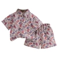 thumbnail image 1 of Staki Boys Short Sets Baby Boys Clothes Toddler Summer Outfits Knit Short Sleeve Button Down Shirt+Shorts 2Pcs for Boy 2T 3T 4T,Purple 4-5 Years, 1 of 5