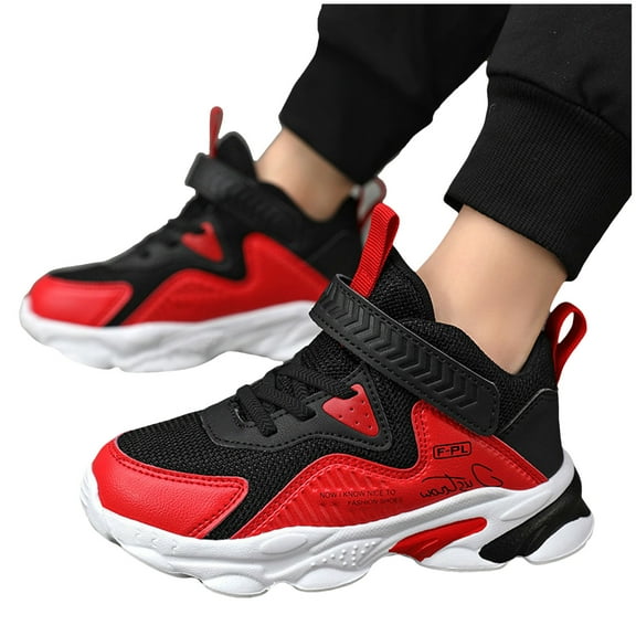 Staki Boys Sneakers Toddler Walking Shoes Slip on Toddler Shoes Boys Kids Sports Sneakers Casual School Shoes(Red,3 Big Kid)