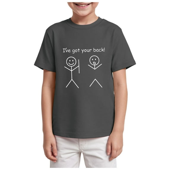 Staki Boys Summer Clothes Boys' Graphic Tees Short Sleeve Crew Neck Casual Cool Shirts Summer T Shirts 2-9Y 10-14Y(Gray,5-6 Years)
