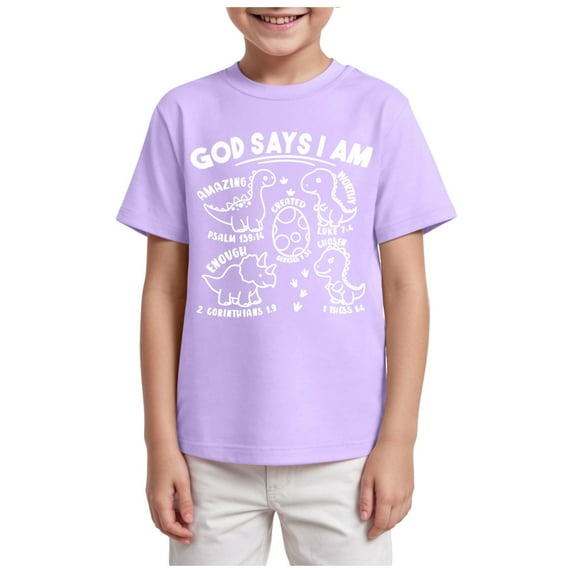 Staki Boys Summer Cotton T-Shirts Boys Shirts Kids Tshirts Toddler Short Sleeve T-Shirts Basic Crew Neck Tops Cotton Summer Uniform Clothes 2-9Y 10-14Y(Light Purple,13-14 Years)
