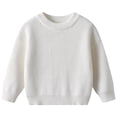 thumbnail image 1 of Staki Boys' Sweaters Thick Chunky Knit Tops Thick Chunky Sweater Thermal Crewneck Long Sleeve Warm Pullover Tops for Kids(White,4-5 Years), 1 of 9