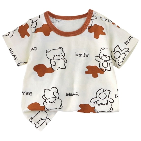 Staki Boys T Shirts Toddler Boys Graphic Tee Shirts Cotton Short Sleeve Crewneck Tops for Little Boys 2T 3T 4T Coffee,5-6 Years