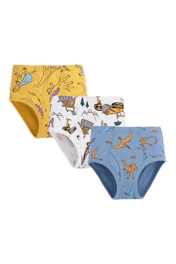 Boys Underwear Briefs Pack Cotton-Stretch Print Brief Moisture Wicking Boys' Underwear 2T 3T 4T Yellow,4-5 Years
