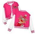 thumbnail image 1 of Staki Button Up Christmas Baseball Jacket Girls Toddler Girls Fleece Jackets Cotton Hoodie Sweatshirt Fall Winter Coat Warm jacket(Hot Pink,3-4 Years), 1 of 7
