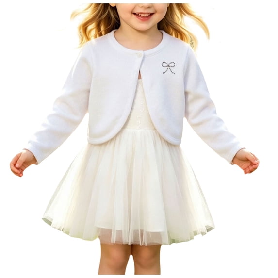Staki Cardigan for Girls Adorable Girls' Long Sleeve Open Front Cardigan Perfect for Layering 1-14Y,11-12 Years