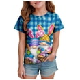 thumbnail image 1 of Staki Children's Easter Short-Sleeved Shirts Kids Girls Easter Shirts Bunny T-Shirt Short Sleeve Tops Easter Day Outfit Spring Clothes 1-9Y 10-13Y(Dark Blue,2-3 Years), 1 of 6