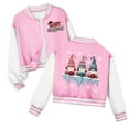 thumbnail image 1 of Staki Children's Hoodie for Autumn Winter Kids Baseball Jacket Long Sleeve Chritmas Varsity Jackets for Boys and Girls Buttons Coat(Pink,11-12 Years), 1 of 7