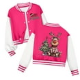 thumbnail image 1 of Staki Children's Letter Jacket Kids Baseball Jackets Casual Jacket Christmas Bomber Jackets(Hot Pink,3-4 Years), 1 of 7