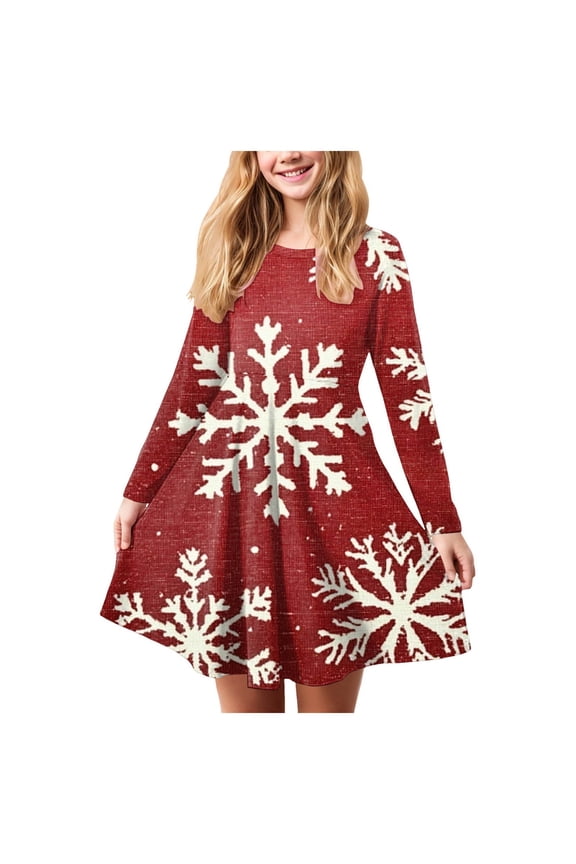 Christmas Dress for Girls Cute Baby Girls Santa Christmas Dress Long Sleeve Ruffles Embroidery Toddler Girl Xmas Outfit(Light Pink,15-16 Years)