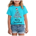 thumbnail image 1 of Staki Christmas Shirts for Women Cute Snowflake Graphic Shirts Short Sleeve Funny Print Tee Oversized Vintage Christmas Shirt(Light Blue,18-24 Months), 1 of 6