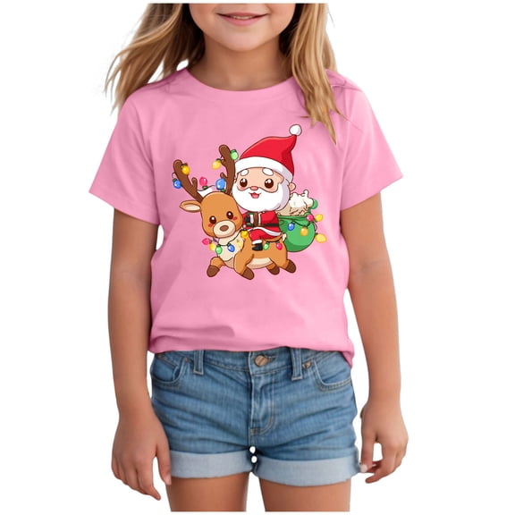 Staki Christmas Shirts for Kids Kids Christmas Shirts Boys(Pink,2-3 Years)