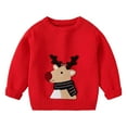 thumbnail image 1 of Staki Christmas Sweater Girls Baby Girl Knit Sweater with Pocket Toddler Pullover Sweater Cute Fall Winter Clothes(Red,3-4 Years), 1 of 7
