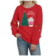 thumbnail image 1 of Staki Christmas Sweatshirt Girls Christmas Sweatshirt Kids Santa Reindeer Toddler Ugly Xmas Shirt Crewneck Long Sleeve Graphic Top for Girls(Red,3-4 Years), 1 of 4