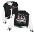 thumbnail image 1 of Staki Christmas Varsity Jacket Toddler Girls Hoodie Cotton Casual Christmas Graphic Sweatshirt Lightweight Outerwear(Black,13-14 Years), 1 of 7
