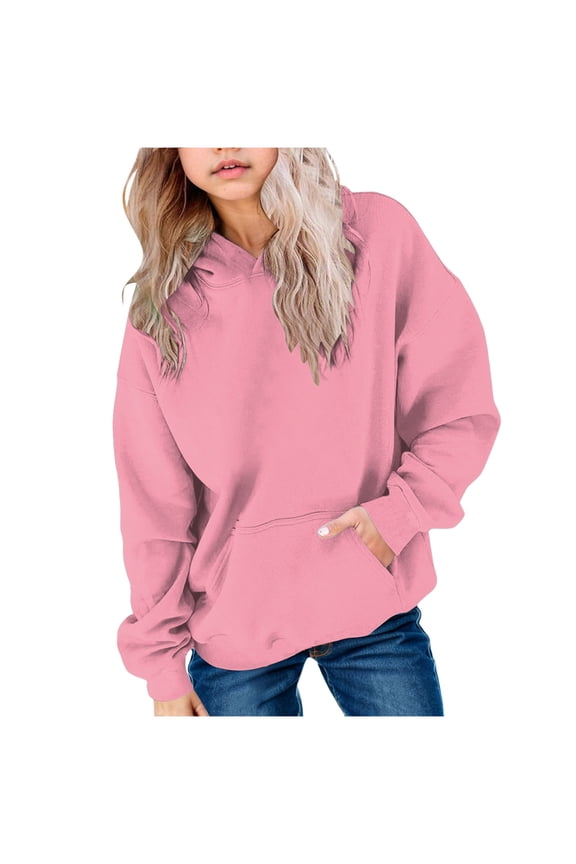 Clothes for Teen Girls First Day of School Outfits for Girls Fourth Grade Kids Back to School Sweatshirt Comfortable Crewneck Blouse Tops (Pink,5-6 Years)