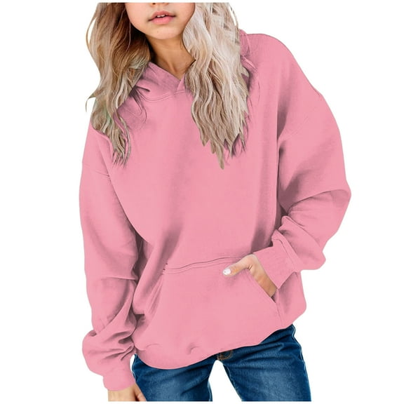 Staki Clothes for Teen Girls First Day of School Outfits for Girls Fourth Grade Kids Back to School Sweatshirt Comfortable Crewneck Blouse Tops (Pink,5-6 Years)