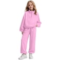 thumbnail image 1 of Staki Clothes for Girls Girls 2 Piece Outfit Hoodies & Pants Girls Fall Winter Clothing Set 2025(Pink,8-9 Years), 1 of 4