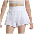 thumbnail image 1 of Staki Clothes for Teen Girls Girl's Bow Front Dolphin Shorts Elastic Waist Casual Workout Athletic Shorts 4-9Y(White,6-7 Years), 1 of 6