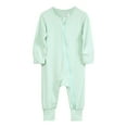 thumbnail image 1 of Staki Cotton Romper Infant Boys Season Jumpsuit Long Sleeve Sweatshirt Romper(Mint Green,12M), 1 of 6