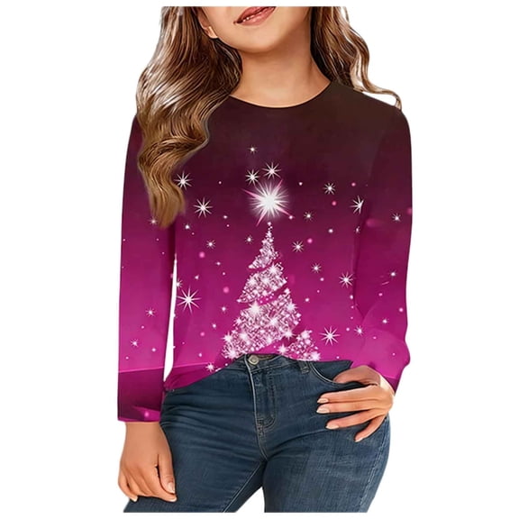 Staki Crewneck Sweatshirts Girl Girls Sweatshirts Graphic Pullover Long Sleeve Crewneck Shirt Cute Cartoon Casual Clothes for Girls(Pink,5-6 Years)