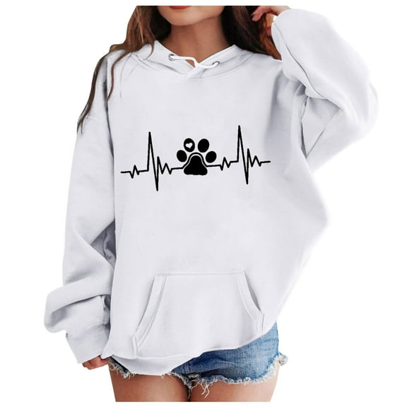 Staki Crop Top Hoodie Girls Solid Soft Hooded Sweatshirt Classic Oversized Hoodies Loose Pullover Sweatshirts with Pocket for Kids (White,7-8 Years)