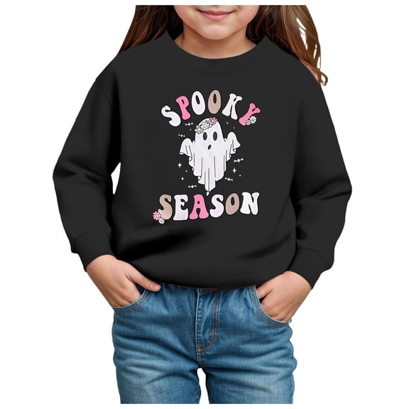 Staki Cute Clothes for Teen Girls Girls Crop Tops Kids Long Sleeve Pullover Sweatshirts Girls Cropped Crewneck Sweatshirt for Teen Girl (Black,2Y)
