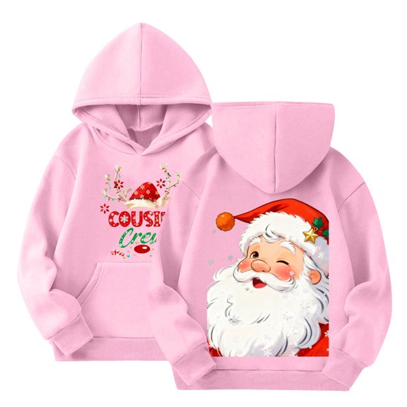Staki Cute Hoodie For Girls Graphic Hoodies Kids Long Sleeve Hooded Clothes Pullover Girls Hooded(Pink,3-4 Years)