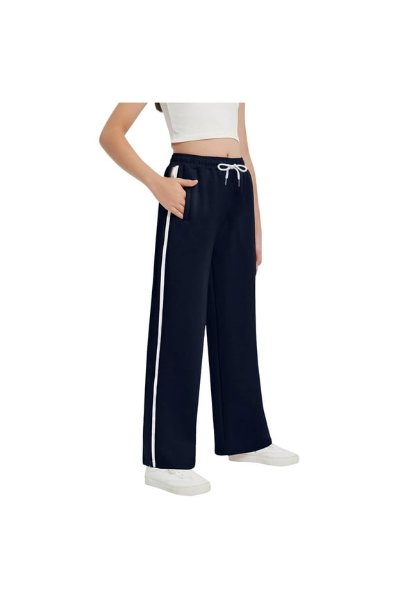 Cute Pants for Teen Girls Girls Sweatpants Super Soft Girls Activewear Performance Jogger Pants(Navy,9-10 Years)