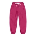 thumbnail image 1 of Staki Cute Pants for Teens Girls' Cargo Pants Multi-Pocket Vintage Streetwear Hip Hop Trousers(Hot Pink,9-10 Years), 1 of 7