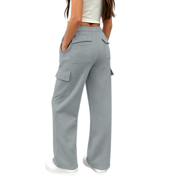 Staki Cute Sweatpants for Teens Girls Sweatpants Girls Joggers Pants Athletic Waisted Sweatpants for Kids Youth with Pocket Drawstring(Gray,11-12 Years)