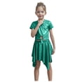 thumbnail image 1 of Staki Dance Costumes for Girls Metallic Dance Tops for Girls Long Sleeve Cropped Y2K Top Shiny Disco Streetwear Rave Party Festivals 3T,4T,5T,6Y,7Y,8Y,9Y,10Y(Dark Green,5-6 Years), 1 of 4
