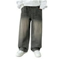 thumbnail image 1 of Staki Denim Tears Boys Pull-on Stretch Denim Jogger-Style Jeans, Pocket Style & Drawstring Closure(Gray,9-10 Years), 1 of 6
