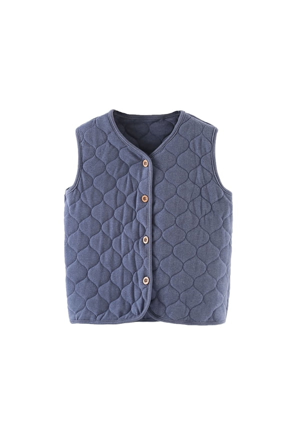 Down Vest Boys Puffer Vest Kids Stand Collar Quilted Gilet Sleeveless Jackets Outwear with Pockets(Navy,5-6 Years)
