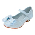 thumbnail image 1 of Staki Dress up Shoes Girl's Bow Mary Jane Dress Shoes Ballet Princess Flats with Rhinestone Strap for Party Wedding School Kid Blue,10 Toddler, 1 of 7