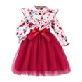 thumbnail image 1 of Staki Fall Dresses for Toddler Girls Girls Long Sleeve Dress Kids Ruffle Tiered Dress Flowy Dresses(Red,6-7 Years), 1 of 8