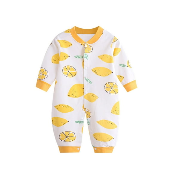 Staki Fall Outfits Baby Boy Baby Boy Fall Winter Outfit Long Sleeve Lapel Jumspuit Romper Playsuit Infant Baby Boy Clothes(Yellow,3-6 Months)