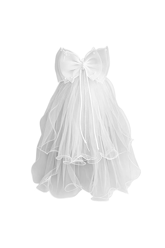 First Communion Head Veil for Girls 1st Holy Communion Hair Accessories for Kids Wedding Party Pink,One Size