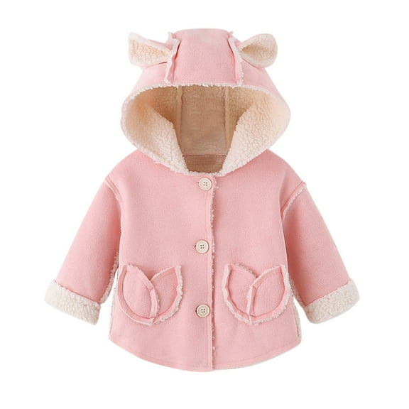 Staki Fleece Jacket Girls Girls Fleece Jacket Zip up Outerwear Warm Fuzzy Fall Winter Coat with Pocket for Kid(6-9 Months,Red)