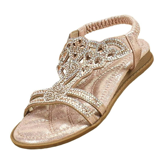 Staki Flower Girl Sandals Toddler Girls Sandals Summer Flats Dress Shoes for Baby Little Kids Girl(Pink,2 Big Kid)