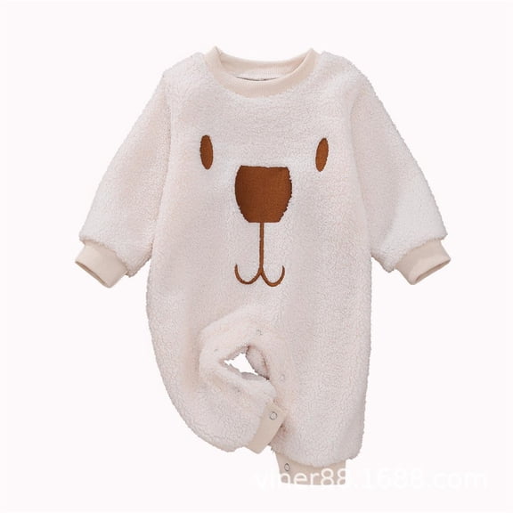Staki Footed Pajamas for Boys Baby Boy Outfit Romper Long Sleeve Jumpsuit Cute Fall Clothes(White,0-6 Months)