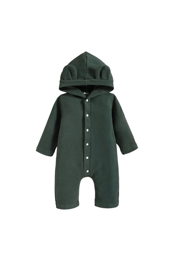 Footie Pajamas Baby Girl Baby Girl Fall Clothes Ruffle Romper Cute Jumpsuit Vintage Outfits(Green,0-3 Months)