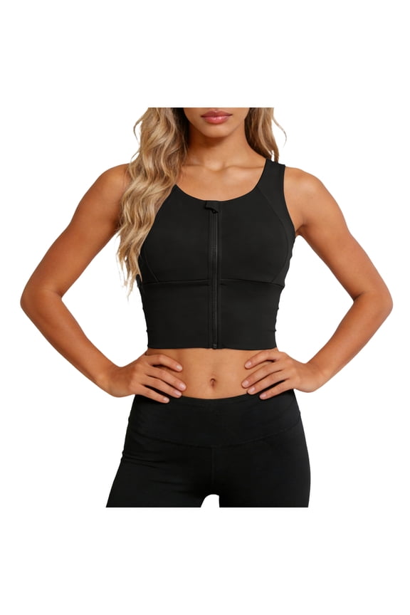 Front Closure Sports Bras for Women High Support Bust Supportive Sports Bra High Impact for Running(Black,XXL)