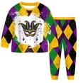 thumbnail image 1 of Staki Gifts for Girl Toddler Baby Girl Mardi Gras Outfits Embroidery Long Sleeve T Shirt Pants Set Carnival Clothes 2-9Y(Black,3-4 Years), 1 of 6