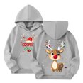 thumbnail image 1 of Staki Girl Chrismas Hoodie Kids Christmas Hoodie Girl Cute hoodie with Pocket(Gray,4-5 Years), 1 of 6